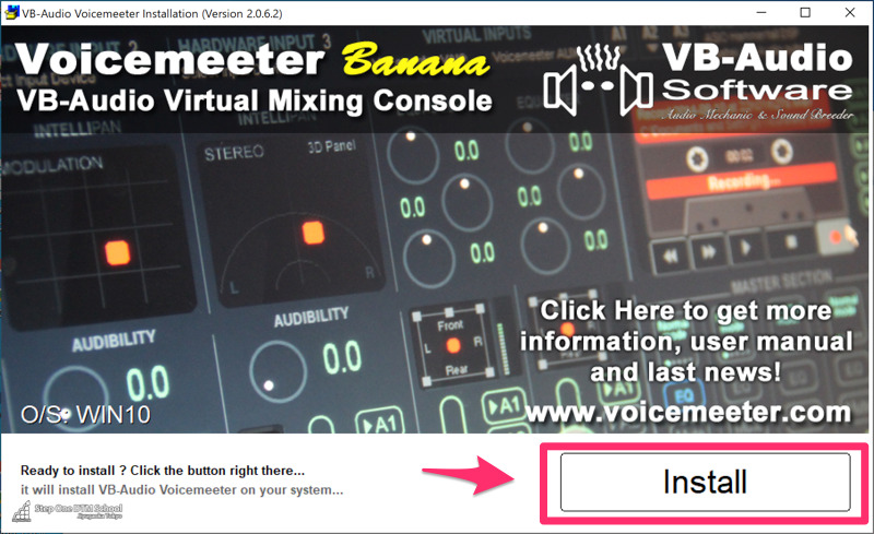 Voicemeeter Bananaをインストール